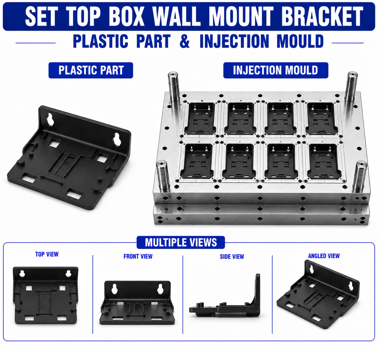 Set Top Box Plastic Wall Mount Bracket Mould and Moulding Service